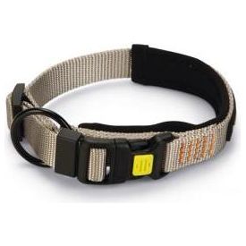 Beeztees Parinca Premium - Hondenhalsband - Nylon - Lichtgrijs - 30- 35 cm x 20 mm | Halsbanden