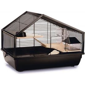 Beeztees Boas - Knaagdierkooi - Metaal - Plastic bodem - Zwart - 58x38x43,5 cm | Kooien