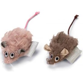 Beeztees Muisjes Boyo - Kattenspeelgoed - Bruin/Roze - 14x5x1,5 cm | SPEELGOED