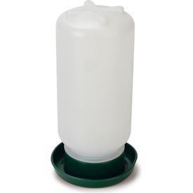 Drinkbak met schroefsluiting - Kip - Plastic - Wit/Groen - 1 liter - 11x11x21 cm | VOER- EN DRINKBAKKEN