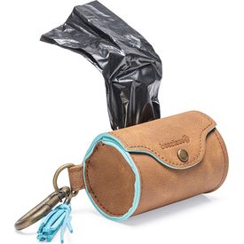 Beeztees Balacron Poepzakhouder Ot - Hond - Kunstleer - Incl. 20 Zakjes - Bruin - 8x5x5 cm | Poepzakjes en houders
