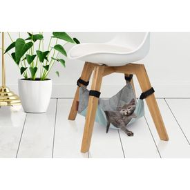 Beeztees Loungy - Kattenhangmat - Voor stoel - Grijs - 40x40 cm | Hangmatten