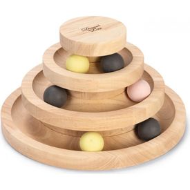 Designed by Lotte Speeltoren Mia - Kattenspeelgoed - Hout - Bruin - 26x26x14,5 cm | SPEELGOED