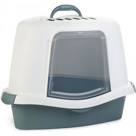 Sprint Corner+ - Kattenbak - Wit/Lichtblauw - 40x56x40 cm | Kattenbakken