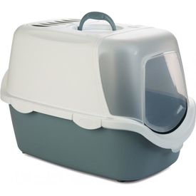 Cathy Easy Clean - Kattenbak - Wit/Lichtblauw - 56x40x40 cm | Kattenbakken