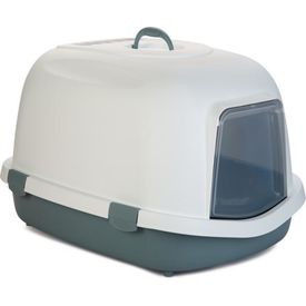 S Queen - Kattenbak - Wit/Lichtblauw - 55x71x46,5 cm | Kattenbakken