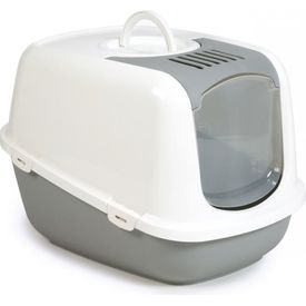 Nestor - Kattenbak - Grijs/Wit - Jumbo - 66x48x46 cm | Kattenbakken