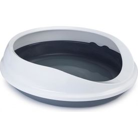 Figaro - Kattenbak - Ovaal - Grijs/Wit - 46x55x40 cm | Kattenbakken