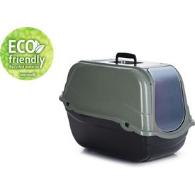 Romeo Eco - Kattenbak - Groen/Zwart - 57x39x41 cm | Kattenbakken