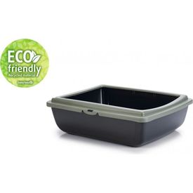 Beeztees Juliet Eco - Kattenbak - Groen/Zwart - 48x38x14 cm | Kattenbakken