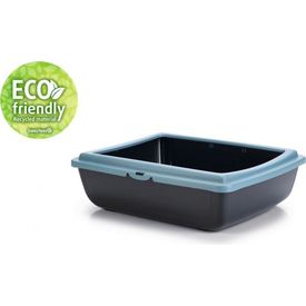 Beeztees Juliet Eco - Kattenbak - Blauw/Zwart - 48x38x14 cm | Kattenbakken