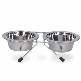 Voer en drinkbak RVS met standaard 200ml Ø 11cm | Voer & Drinkbakken