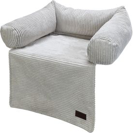 Designed by Lotte Bankkussen Ribbed - Hondenkussen - Licht Grijs - 50x50x30 cm | Kussens
