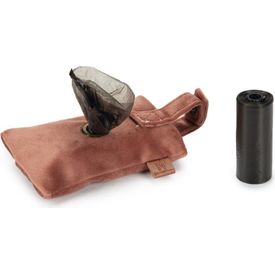 Designed by Lotte Caja Poepzaktasje + zakjes 2x15 st - Hond - Roze - 14,5x7x1 cm | Poepzakjes en houders