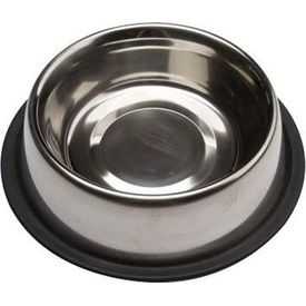Eet-drinkbak met antislip rand - RVS