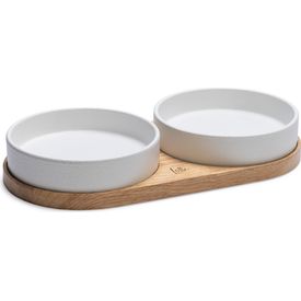 Designed by Lotte Dinerset Lojs - Voerbak Kat - Keramiek - Wit - 2x 400 ml