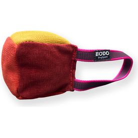 BODO honden bijtkussen kubus - Leer - 10x10cm - Met handvat | Bijtrollen en kussens