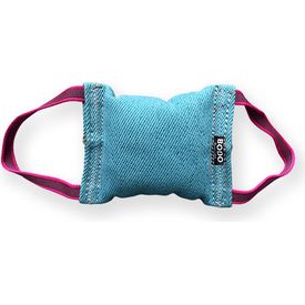 BODO bijtkussen - Katoen/nylon - Blauw - 19x10x16cm - 2 handvaten | Bijtrollen en kussens