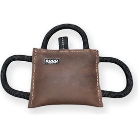 BODO leren bijtkussen - Bruin - 15x4x17cm - 3 handvaten | Bijtrollen en kussens