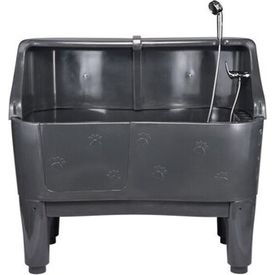 Professioneel kunststof bad met spatwand