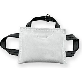 Bijtkussen mini - chroomleer - drie handvaten - 13cm x 16cm | Bijtrollen en kussens