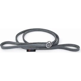 Bonezz leren showlijn - Grijs - 8mm x 135cm | Hondenriemen