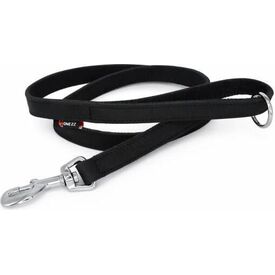 Hondenriem vetleer - Zwart - Met handvat