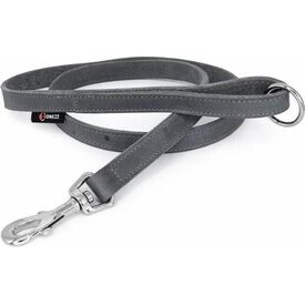 Hondenriem vetleer - Grijs - Met handvat | Hondenriemen