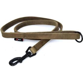 Hondenriem vetleer - Olijfgroen - Met handvat