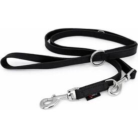 Verstelbare hondenriem - vetleer - Zwart - 18mm x 220cm | Hondenriemen