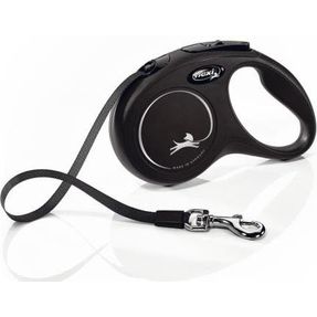 Flexi New Classic - Hondenriem - Band - Zwart - S - 5M | Flexi lijnen