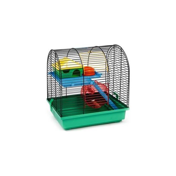 Beeztees City2 - Knaagdierkooi - Zwart/Groen - 37x25x39 cm | Kooien