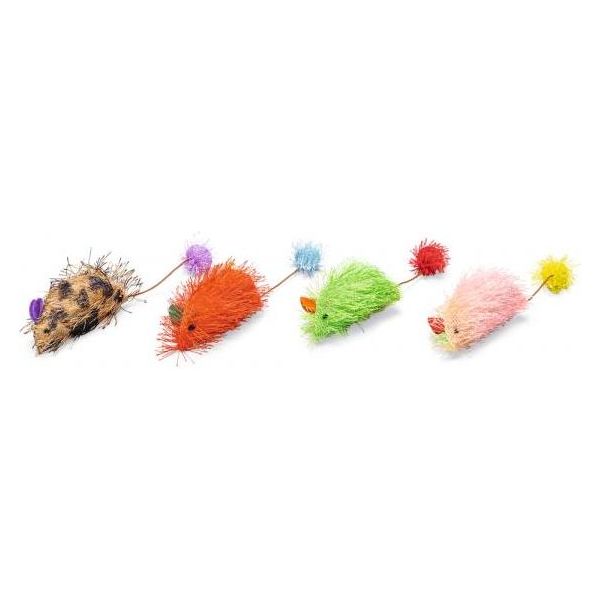 Beeztees Langharige Muis - Kattenspeelgoed - Regenboog - 6,5x3,5x3 cm | SPEELGOED