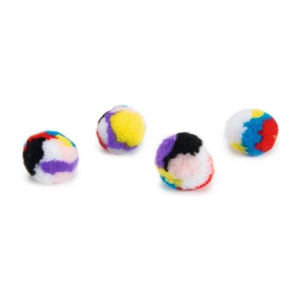 Beeztees Pomponballetje+Catnip - Kattenspeelgoed - 4ST - 4 cm | SPEELGOED