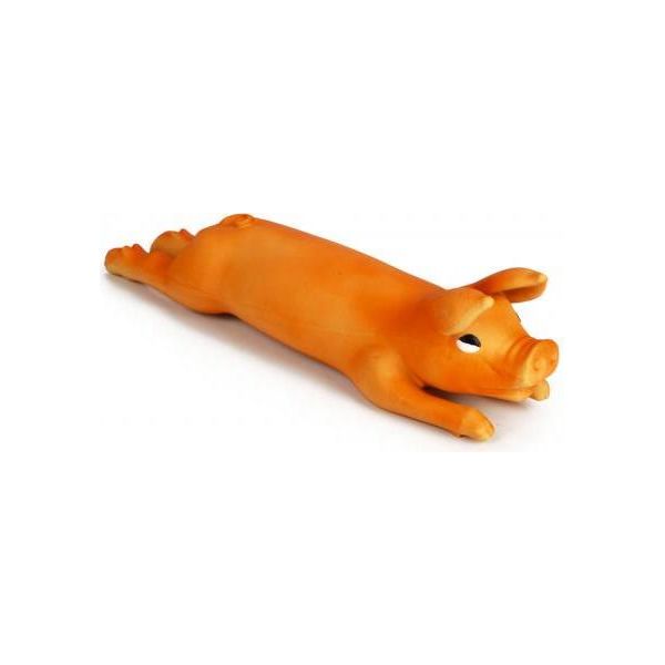 Beeztees Biggetje - Hondenspeelgoed - Oranje - Groot - 42 cm | Latex speelgoed