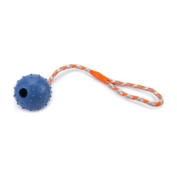 Beeztees Bal+Bel+Koord - Hondenspeelgoed - Blauw - 30 cm | Ballen