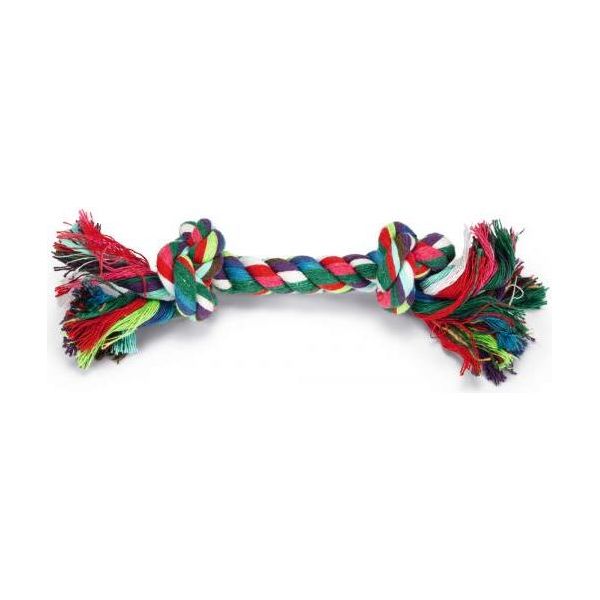 Beeztees Flostouw - Hondenspeelgoed - 2 Knopen - Gekleurd - Ca. 50 gram | Flostouw