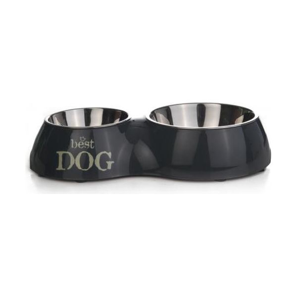 Beeztees Best Dog - Dinerset Hond - Grijs - 31x17,5x6 cm | Water- voederbakken en drinkflessen