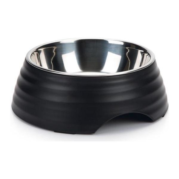 Beeztees Rimpu - Hondenvoerbak - Melamine - Zwart - 17,5 cm | Water- voederbakken en drinkflessen