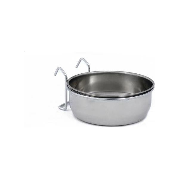Beeztees CoopCup Inox+Houder - Hondenvoerbak - 0,9L - 15 cm | Water- voederbakken en drinkflessen