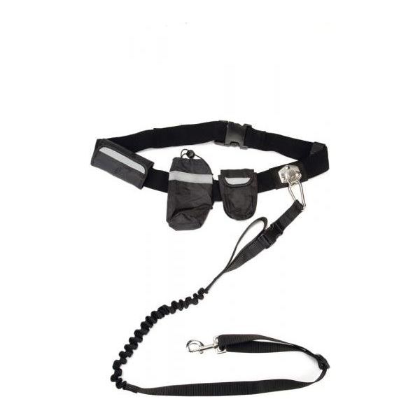 Beeztees Handsfree Joggingset - Hondensport - Nylon - Zwart | Hondenriemen