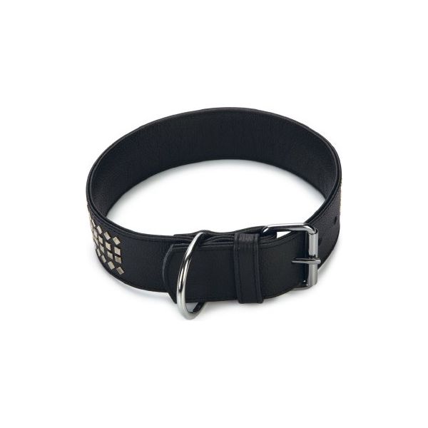Beeztees Vintage - Halsband Hond - Leer - Zwart - 70 cm x 50 mm | Halsbanden