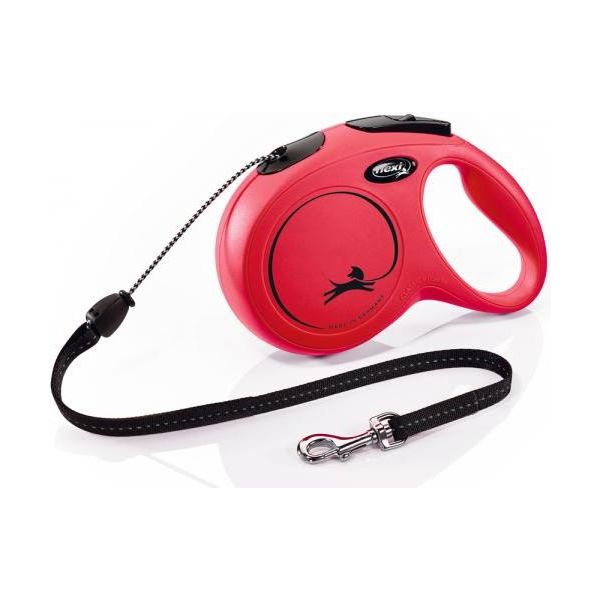Flexi New Classic - Hondenriem - Koord - Rood - M - 8M | Flexi lijnen