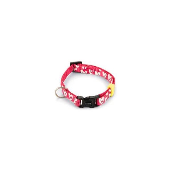 Beeztees Heart - Halsband Hond - Nylon - Roze - 20-30cmx10mm | Halsbanden