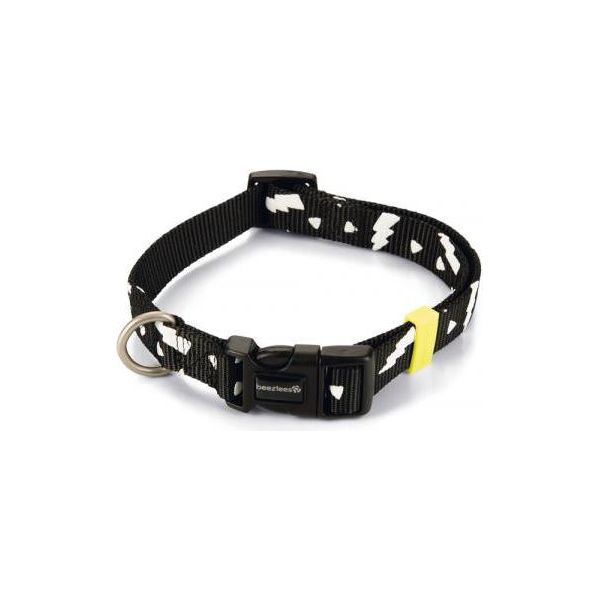 Beeztees Thunder - Halsband Hond - Nylon - Zwart - 35-50cmx20mm | Halsbanden