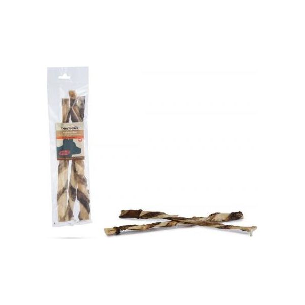 Beeztees Runderkophuid met Pens - Hondensnacks - 30 cm - 3 stuks | Snacks