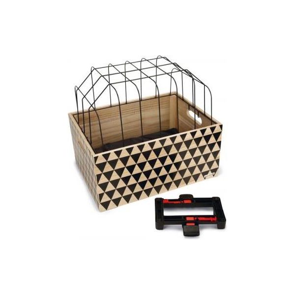 Beeztees Touring + kap - Hondenfietsmand - Hout - 45x33x45 cm | Fiets