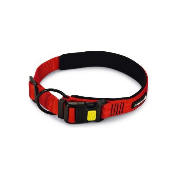 Beeztees Parinca Premium - Hondenhalsband - Nylon - Rood - 55-60 cm x 30 mm | Halsbanden