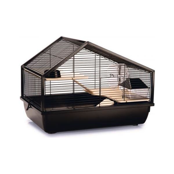 Beeztees Boas - Knaagdierkooi - Metaal - Plastic bodem - Zwart - 58x38x43,5 cm | Kooien