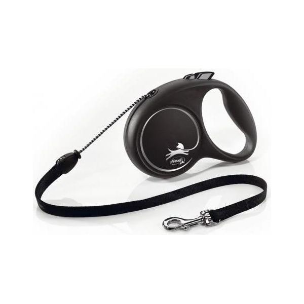 Flexi Black Design - Hondenriem - Koord - Zwart - M - 5M | Flexi lijnen